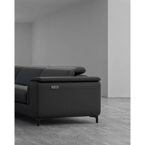 Tmavosivá kožená rohová pohovka (ľavý roh) Brito – MESONICA-image-4