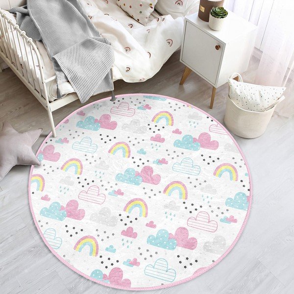 Biely detský koberec ø 120 cm Comfort – Mila Home-image-3