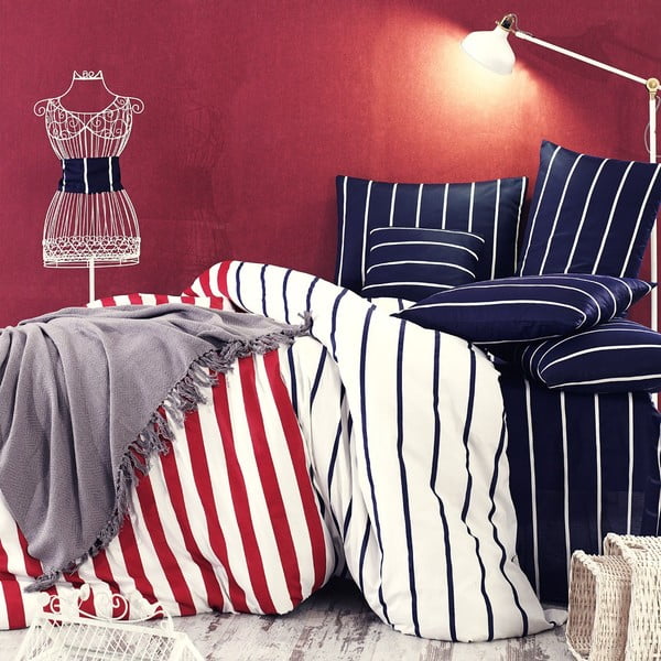 Obliečky s plachtou na jednolôžko Trendy Stripes, 160 × 220 cm