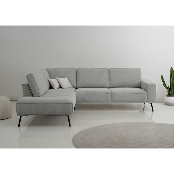 Svetlosivá ženilková rohová pohovka (ľavý roh/do L) Amsterdam – Scandic-image-1