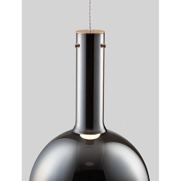 Sivé sklenené LED závesné svietidlo so stmievačom ø 30 cm Nostos – Nova Luce-image-1