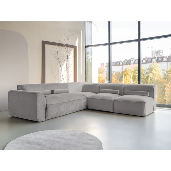 Svetlosivá rohová pohovka (pravý roh) Flex Felix – Miuform-image-3