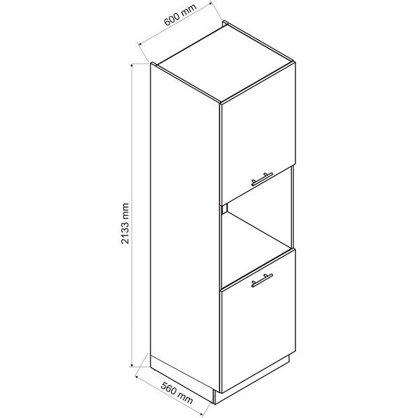 Vysoká kuchynská skrinka na vstavanú rúru (šírka 60 cm) Aden – STOLKAR-image-2