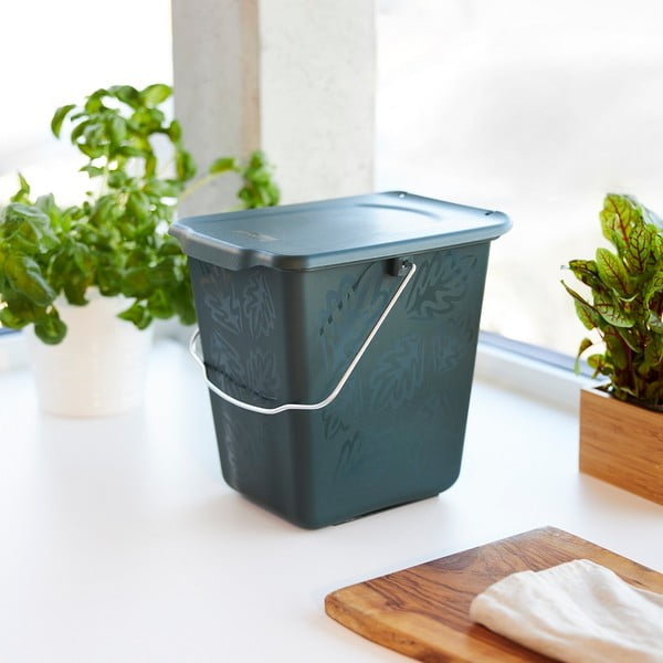 Tmavozelená nádoba na kompostovateľný odpad 7 l Greenlije - Rotho-image-3
