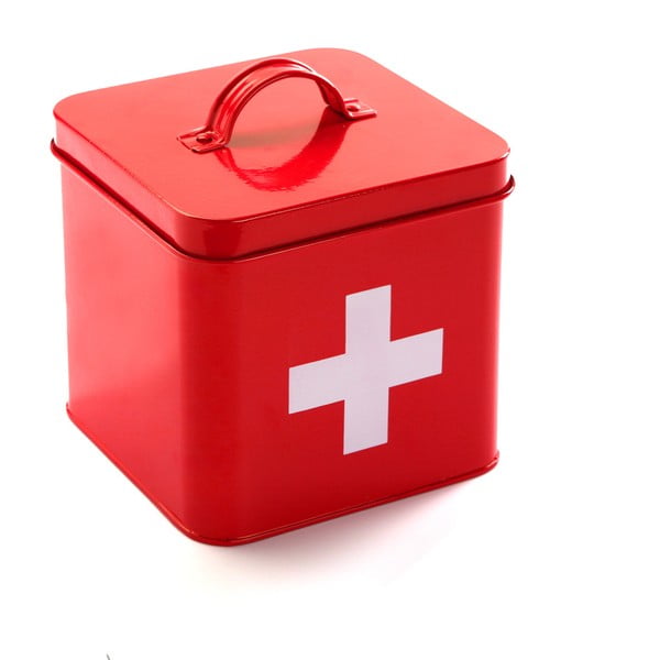 Červená kovová lekárnička Versa First Aid Kit