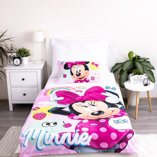 Ružové bavlnené detské obliečky do postieľky 100x135 cm Minnie "Sweet" – Jerry Fabrics-image-2