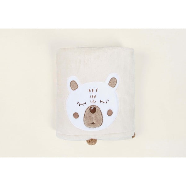 Béžová bavlnená detská deka 75x120 cm Teddy – Mijolnir
