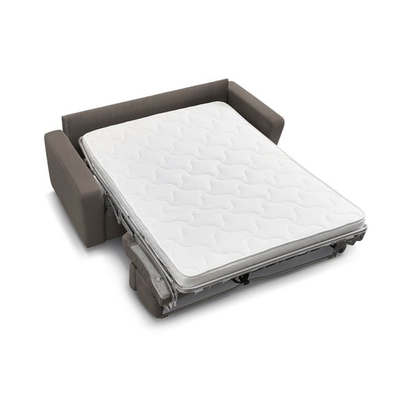 Sivohnedá menčestrová rozkladacia pohovka 195 cm Monaco – Bobochic Paris-image-4