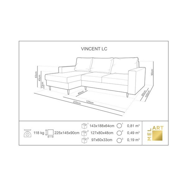 Béžová rohová rozkladacia pohovka s leňoškou na ľavej strane Mazzini Sofas Iris-image-4