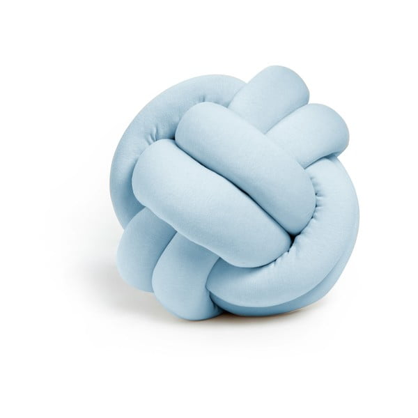 Modrý dekoratívny vankúš Knot, ⌀ 25 cm