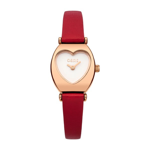 Červené dámske hodinky Oasis Heart