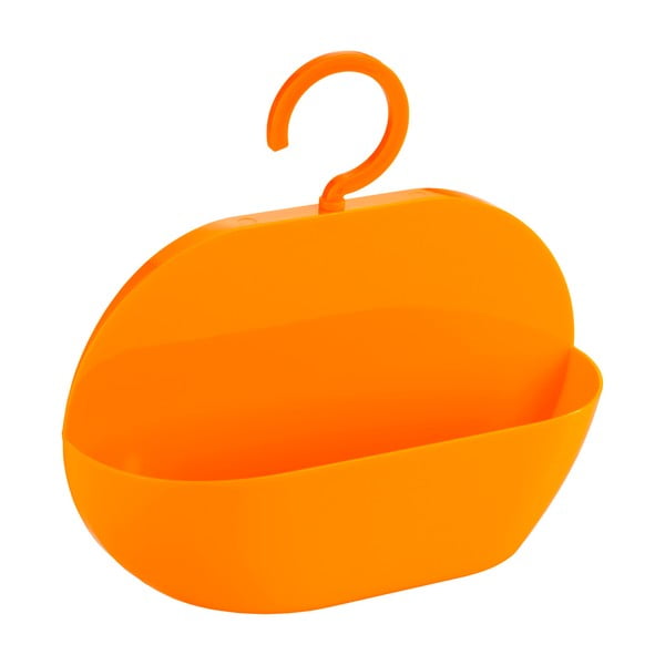 Oranžové úložné závesné vrecko do sprchy Wenko Cocktail