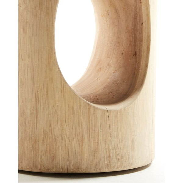 Okrúhly odkladací stolík z masívu munggur ø 30 cm Halker – Kave Home-image-4