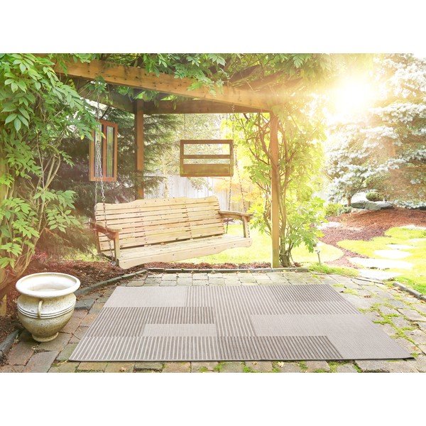 Béžový vonkajší koberec Universal Cork Squares, 130 x 190 cm-image-1