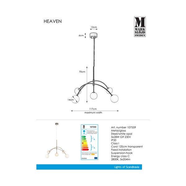 Závesné svietidlo Markslöjd Heavn, ø 117 cm-image-2