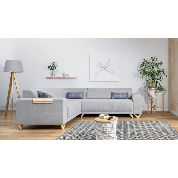 Svetlosivá rozkladacia/s úložným priestorom rohová pohovka (ľavý roh/do L) Classy Sophie – Miuform-image-1