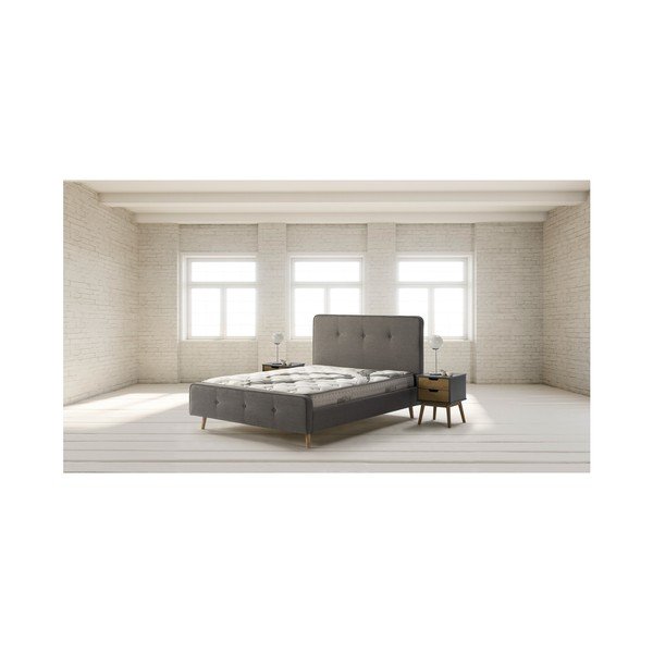 Sivo-hnedý nočný stolík z masívneho borovicového dreva Marckeric Baku-image-1