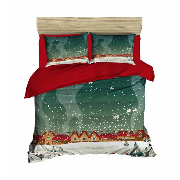 Vianočné obliečky na dvojlôžko s plachtou Renne, 160 × 220 cm