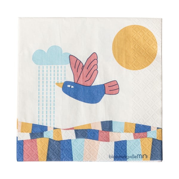 Papierové obrúsky v súprave 20 ks 33x33 cm Colorine – Bloomingville Mini-image-2