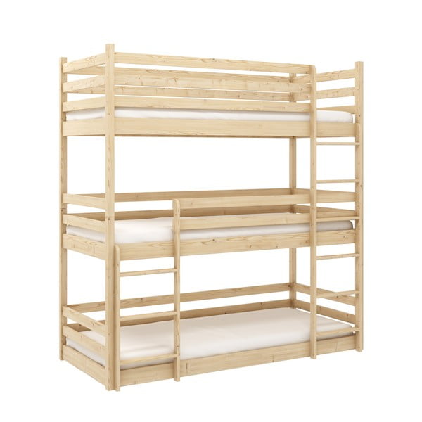 Poschodová detská posteľ z borovicového dreva 80x180 cm Ted - Lano Meble