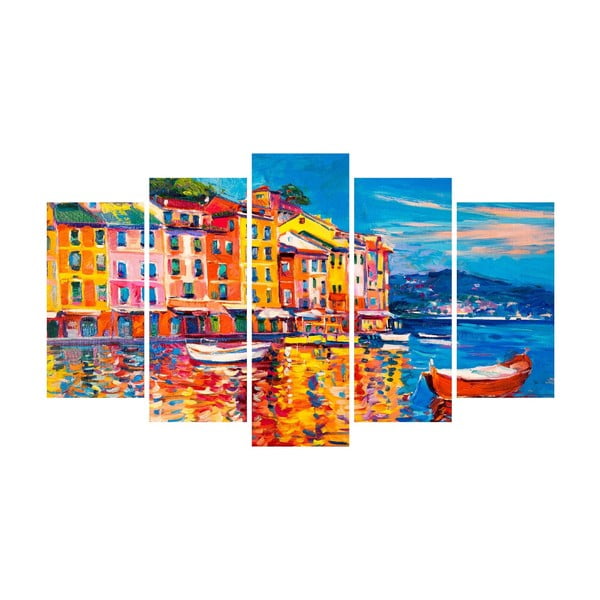 Viacdielny obraz na plátne Port Multicolor Canvas
