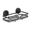 Čierna nástenná polica do kúpeľne Wenko Static-Loc® Pavia, šírka 26 cm