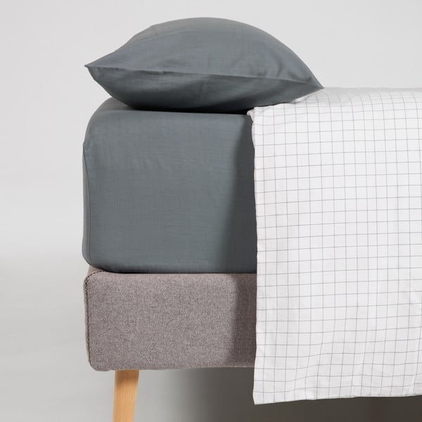 Sivé obliečky s plachtou z organickej bavlny Kave Home Lesly, 240 x 260 cm-image-1