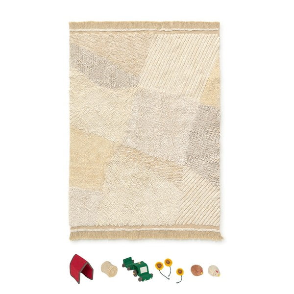 Béžový bavlnený detský hrací koberec 120x170 cm Farm Fields – Lorena Canals