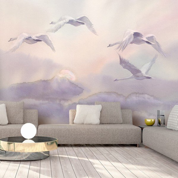 Veľkoformátová tapeta Artgeist Flying Swans, 200 x 140 cm-image-1