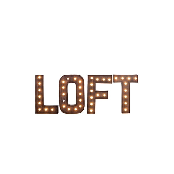 Svietiaci nápis Loft Metal