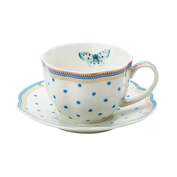 Porcelánová šálka s podšálkem Dottie od Lisbeth Dahl, 2 ks-image-1