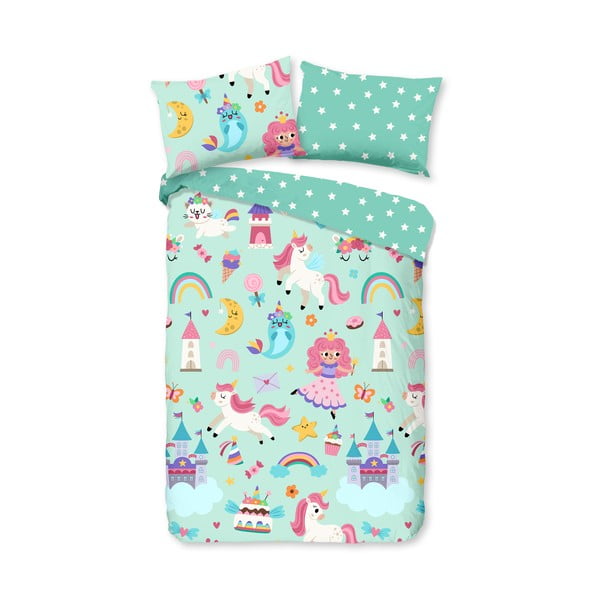 Bavlnené detské obliečky do postieľky v mentolovej farbe 100x135 cm Fantastic – Good Morning