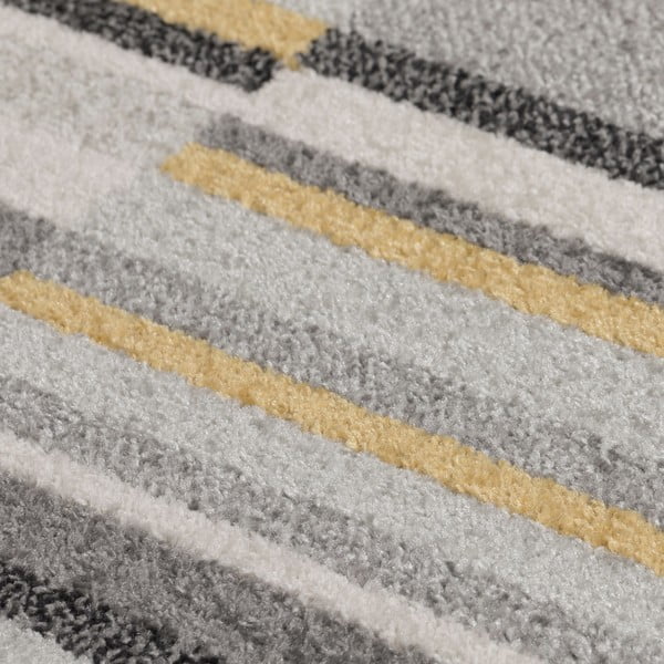 Sivo-žltý koberec Flair Rugs Urban Lines, 60 x 220 cm