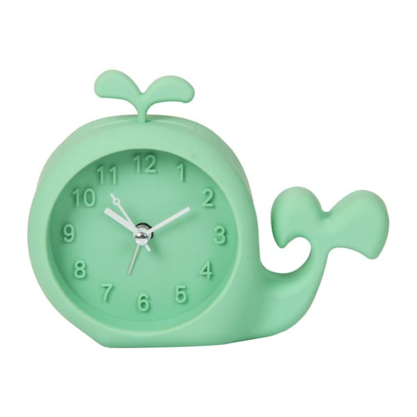 Zelené hodiny s budíkom Just 4 Kids Green Whale