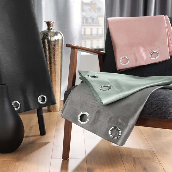 Modrý záves z mikrosaténu 140x240 cm Shana – douceur d'intérieur-image-4