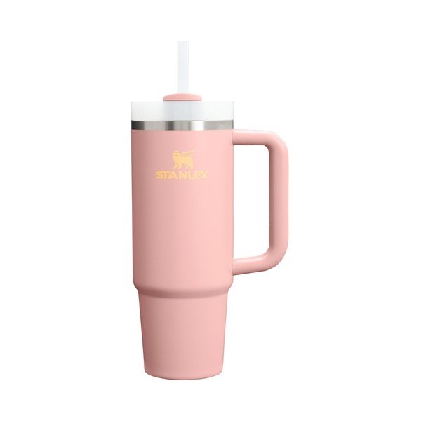 Broskyňová termoska so slamkou z nehrdzavejúcej ocele 890 ml Quencher H2.O FlowState™ Tumbler Peach Rose – Stanley
