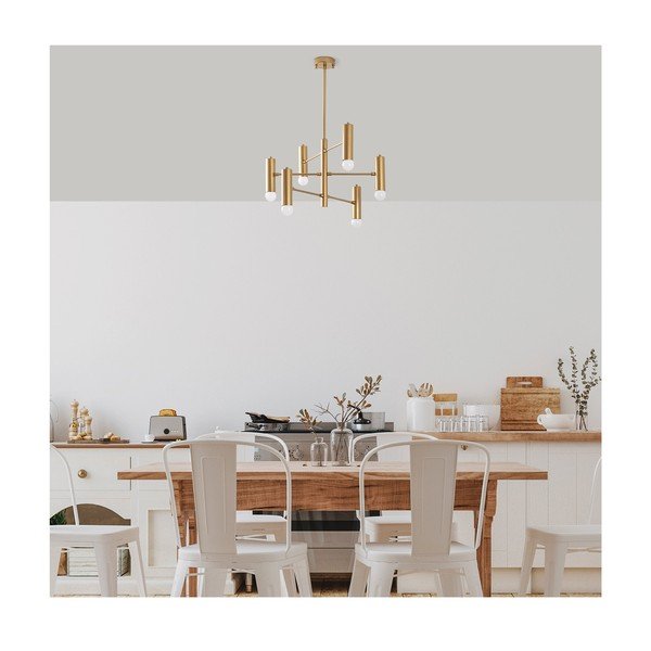 Závesné svietidlo v zlatej farbe s kovovým tienidlom Gharib – Opviq lights-image-4