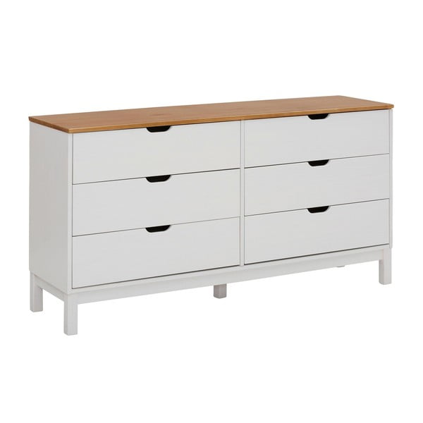 Biela nízka komoda z borovicového dreva 150x75 cm Post – Støraa-image-2