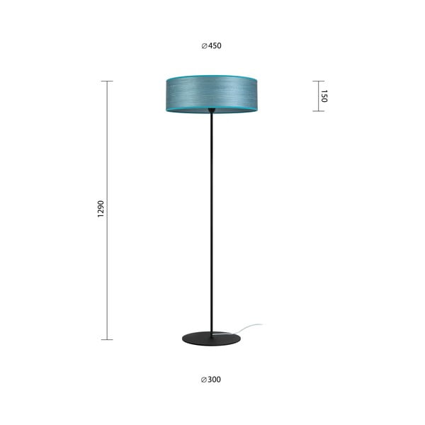 Modrá stojacia lampa z prírodnej dyhy Sotto Luce Ocho XL, ⌀ 45 cm-image-3