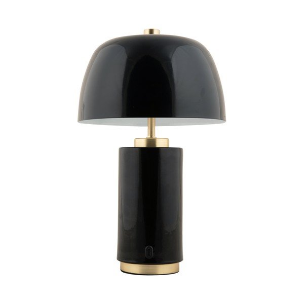 Čierna LED stmievateľná stolová lampa s kovovým tienidlom (výška 30 cm) Freya – Leitmotiv-image-4