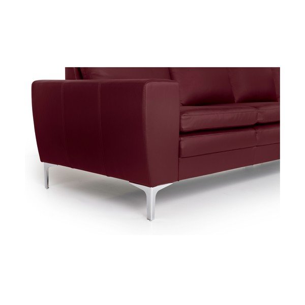 Červená kožená pohovka Scandic Twigo, 227 cm-image-4