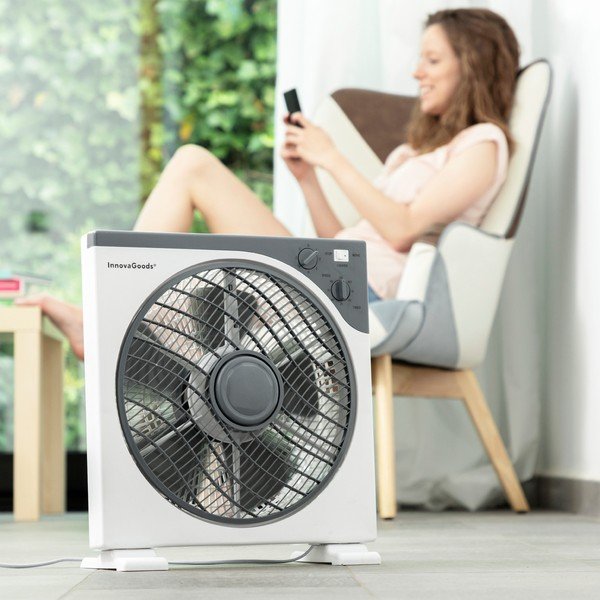 Biely podlahový ventilátor InnovaGoods, ø 30 cm-image-1