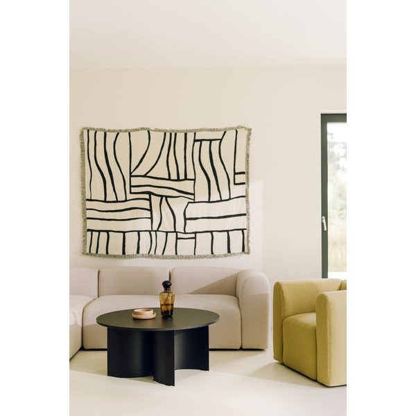 Čierny okrúhly konferenčný stolík s doskou v dekore jaseňového dreva ø 95 cm Gavo – noo.ma-image-2