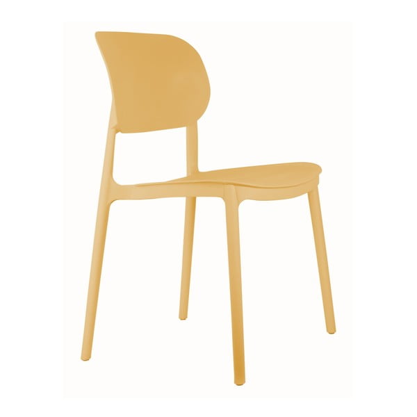 Žltá plastová jedálenská stolička Cheer – Leitmotiv