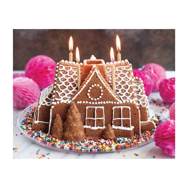 Forma na bábovku v striebornej farbe Nordic Ware Gingerbread House, 2,1 l-image-4