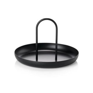 Čierny kovový servírovací podnos Zone Singles, ø 20 cm