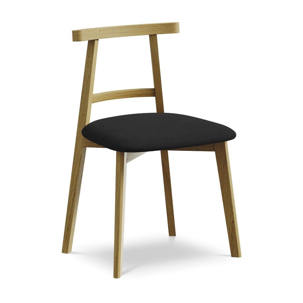 Čierna jedálenská stolička z masívneho dreva Ohelo – Makamii