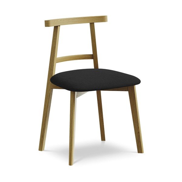 Čierna jedálenská stolička z masívneho dreva Ohelo – Makamii