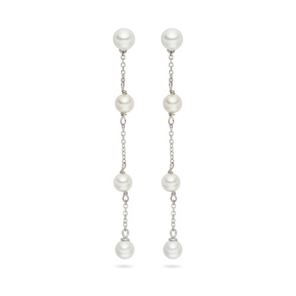 Perlové visiace náušnice Pearls Of London Elegance, 7,5 cm