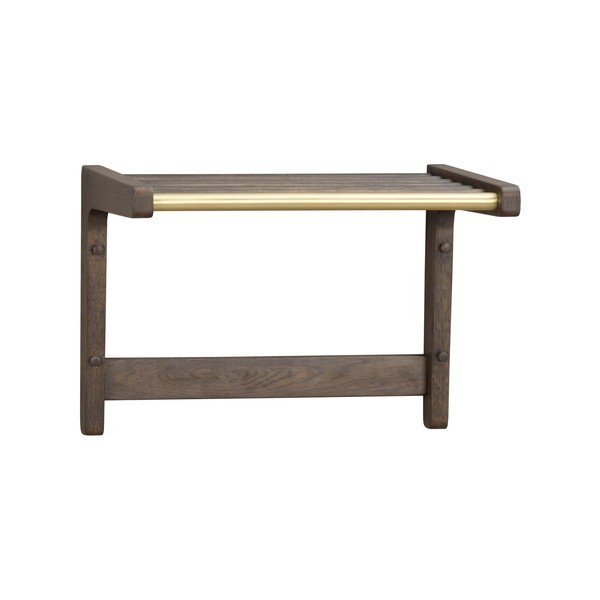 Tmavo hnedý nástenný vešiak z dubového dreva Inverness - Rowico-image-2